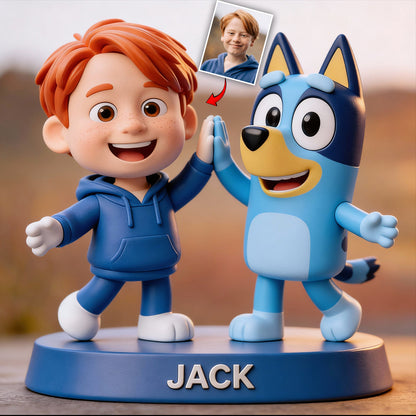 Custom Photo with Blue Dog - Personalized Blue Dog Custom Shaped Acrylic Plaque