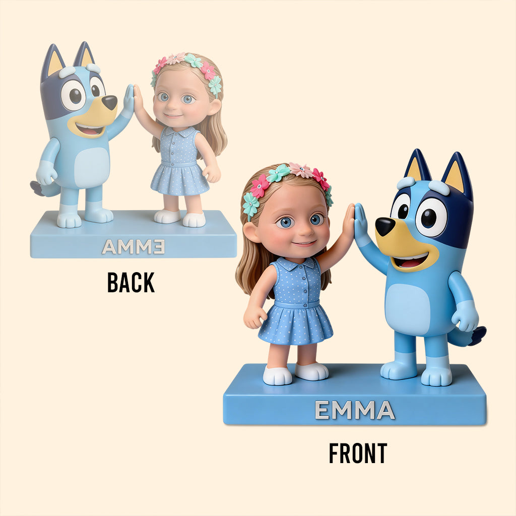 Custom Photo with Blue Dog - Personalized Blue Dog Custom Shaped Acrylic Plaque