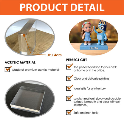 Custom Photo with Blue Dog - Personalized Blue Dog Custom Shaped Acrylic Plaque