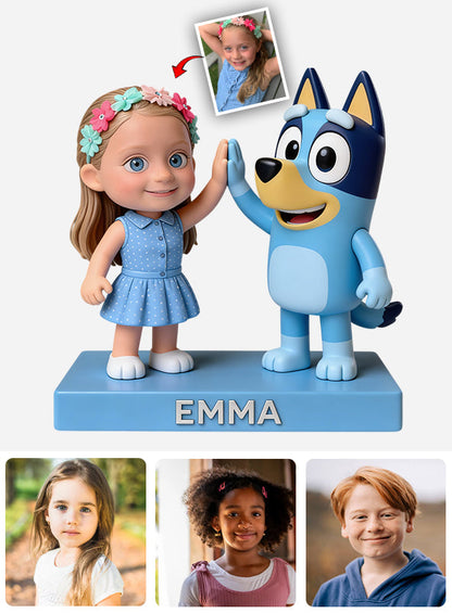 Custom Photo with Blue Dog - Personalized Blue Dog Custom Shaped Acrylic Plaque