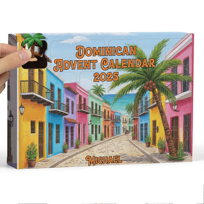 Dominican Republic Advent Calendar 2025 - Personalized Expats Advent Calendar With Ornaments
