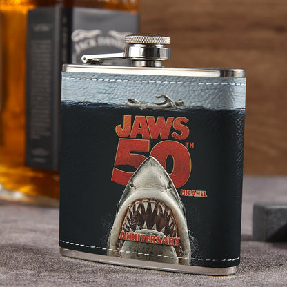50th Anniversary Scary Shark - Personalized Hip Flask