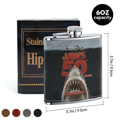 50th Anniversary Scary Shark - Personalized Hip Flask