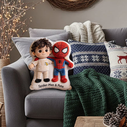 Spider Friend - Personalized Spider Faux Fur Shaped Pillow