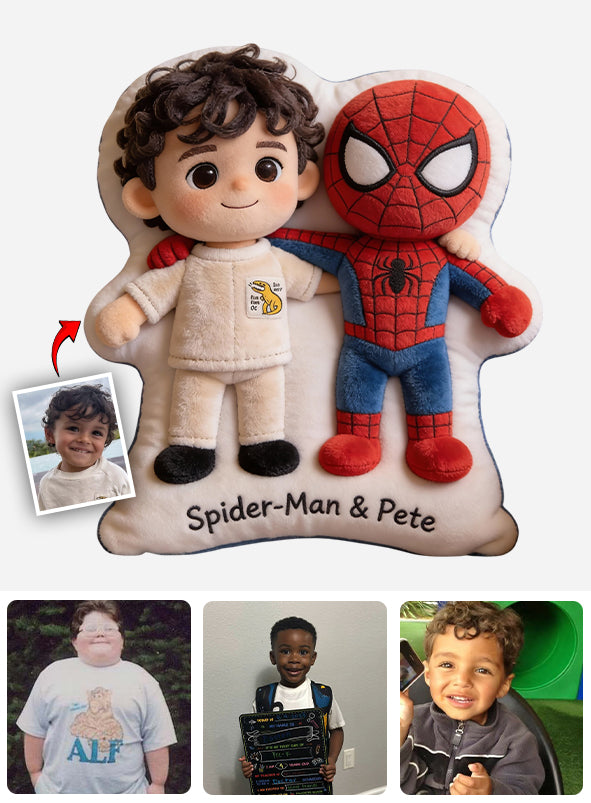 Spider Friend - Personalized Spider Faux Fur Shaped Pillow
