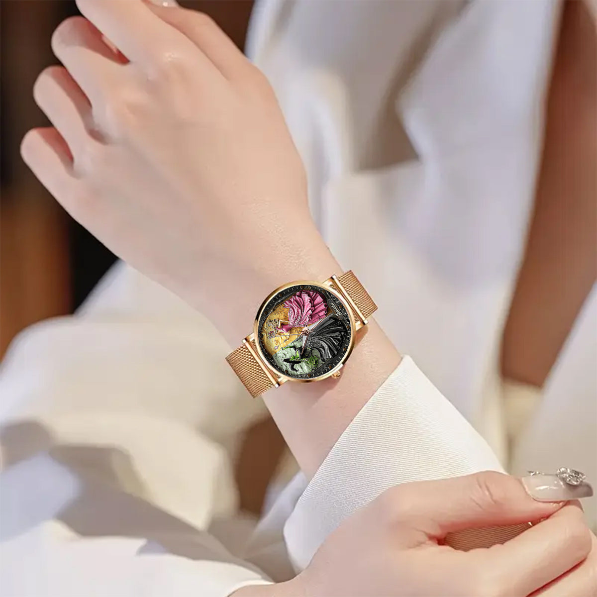Changed For Good - Personalized Green and Pink Women Hand Watch