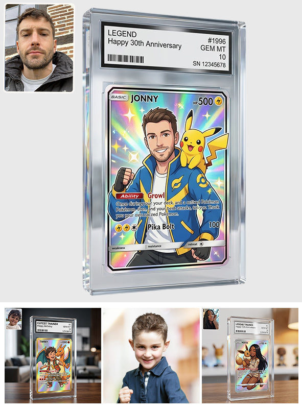 Custom Graded Slab From Any Photo - Personalized Monster Trainer Custom Shaped Acrylic Plaque