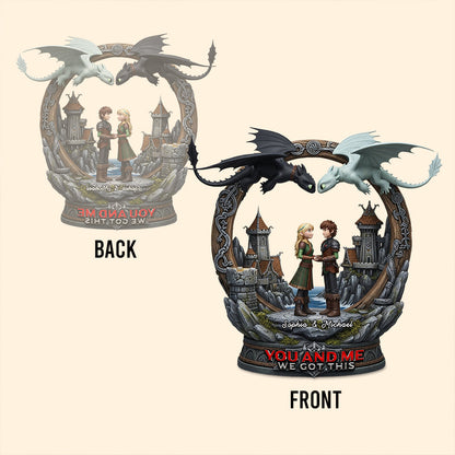 We Got This, Dragon Riders Couple - Personalized Couple Custom Shaped Acrylic Plaque