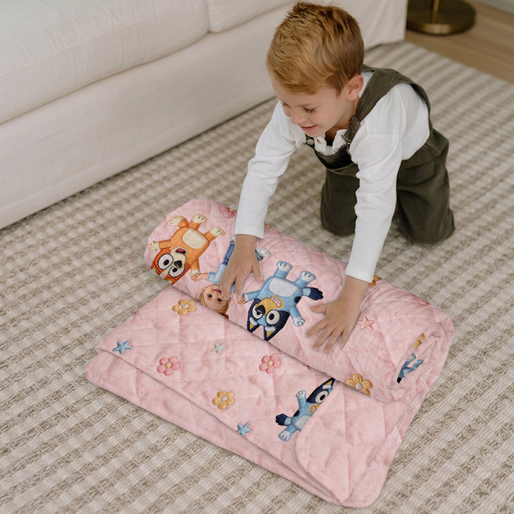 Dream Buddy - Personalized Blue Dog Nap Mat