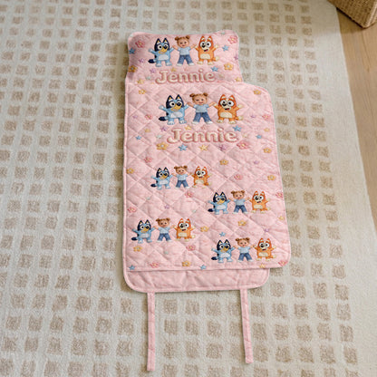 Dream Buddy - Personalized Blue Dog Nap Mat