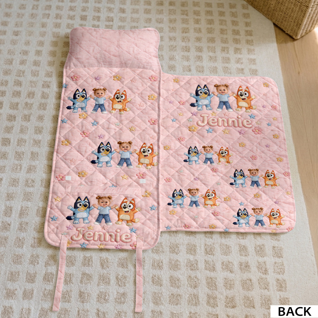 Dream Buddy - Personalized Blue Dog Nap Mat