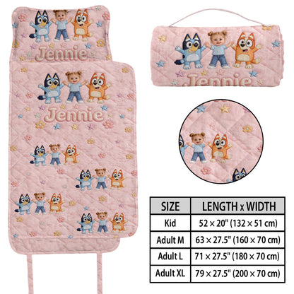 Dream Buddy - Personalized Blue Dog Nap Mat