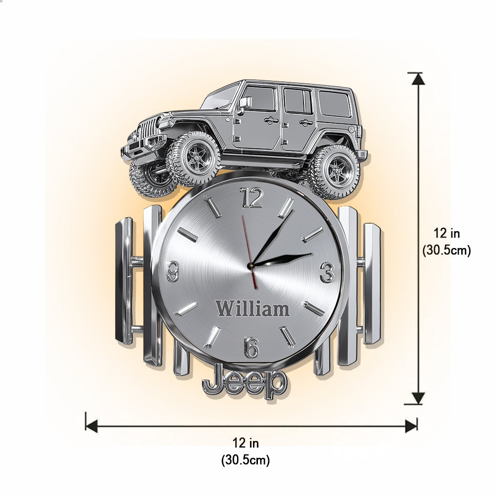 Metallic Off-Road Car - Personalized Car LED Light Wall Clock