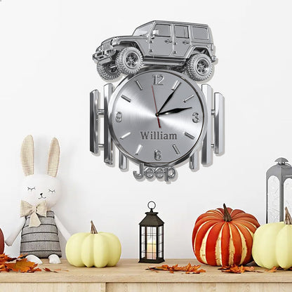 Metallic Off-Road Car - Personalized Car LED Light Wall Clock