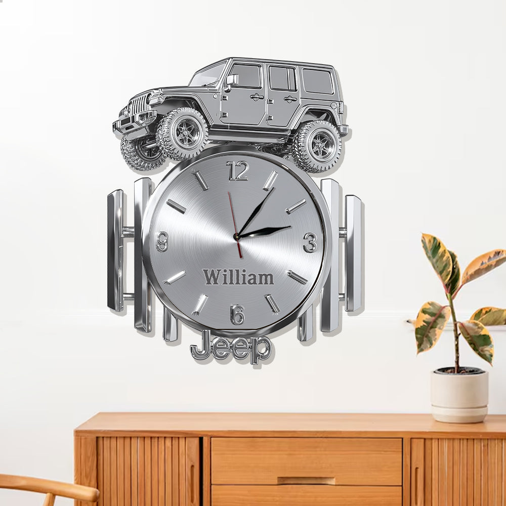 Metallic Off-Road Car - Personalized Car LED Light Wall Clock