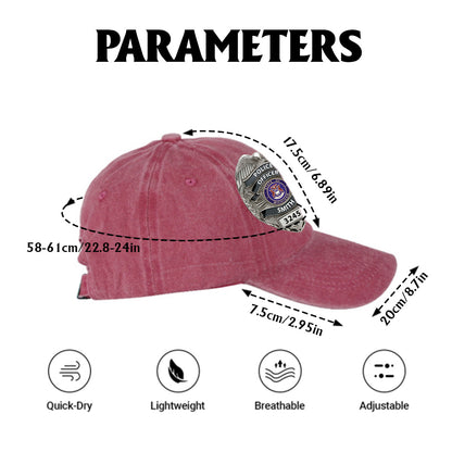 Serve And Protect - Personalized Police Officer Washed Denim Cap