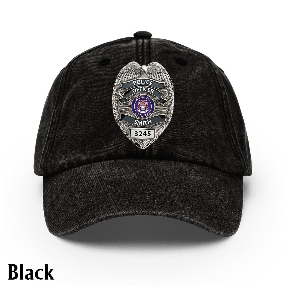 Serve And Protect - Personalized Police Officer Washed Denim Cap