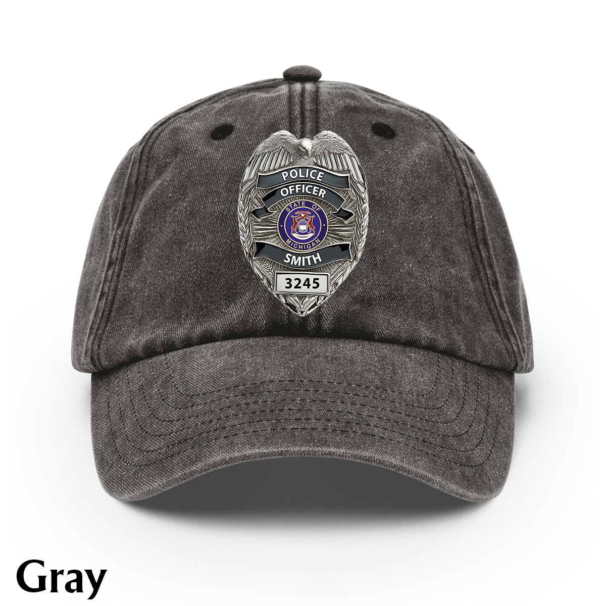 Serve And Protect - Personalized Police Officer Washed Denim Cap