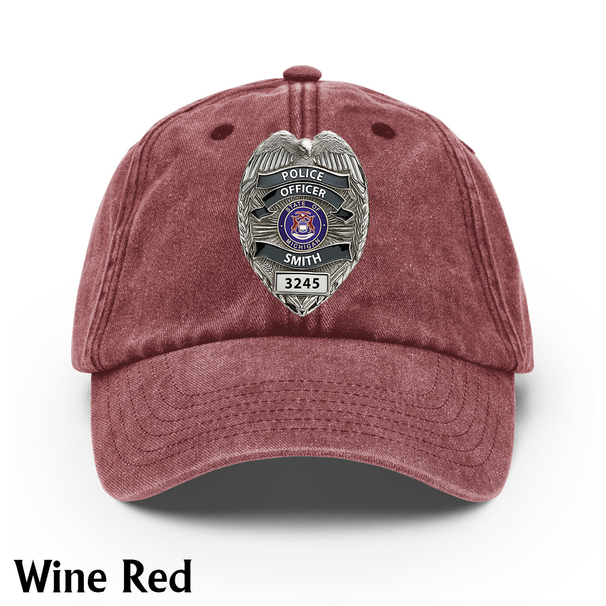 Serve And Protect - Personalized Police Officer Washed Denim Cap
