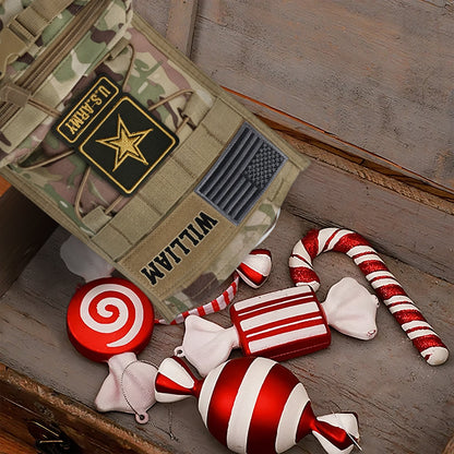 Proud To Serve - Personalized Veteran Shaped Christmas Stocking