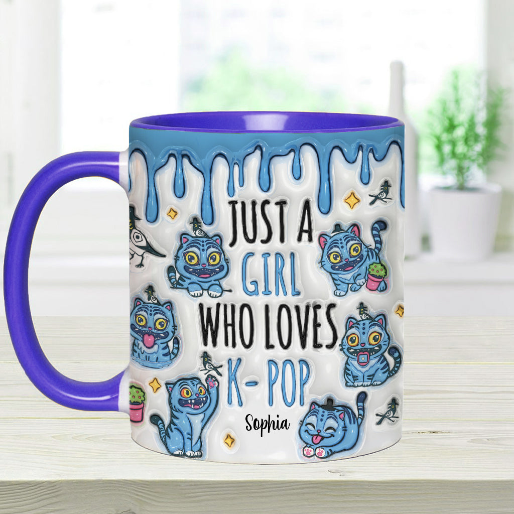 Just A Girl Who Loves Tiger - Personalized Kpop Accent Mug