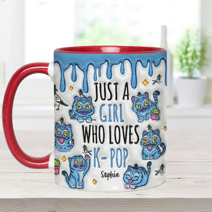 Just A Girl Who Loves Tiger - Personalized Kpop Accent Mug