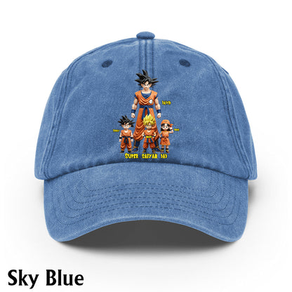 Super Dad - Personalized Seven Balls Washed Denim Cap