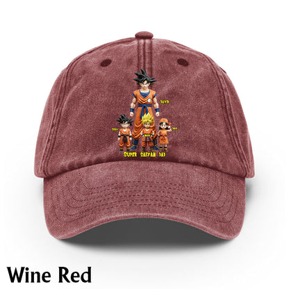 Super Dad - Personalized Seven Balls Washed Denim Cap