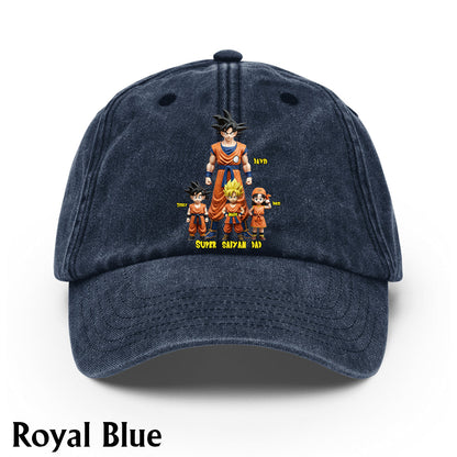 Super Dad - Personalized Seven Balls Washed Denim Cap