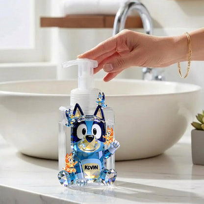 Best Dad Ever - Personalized Blue Dog Pump Dispenser