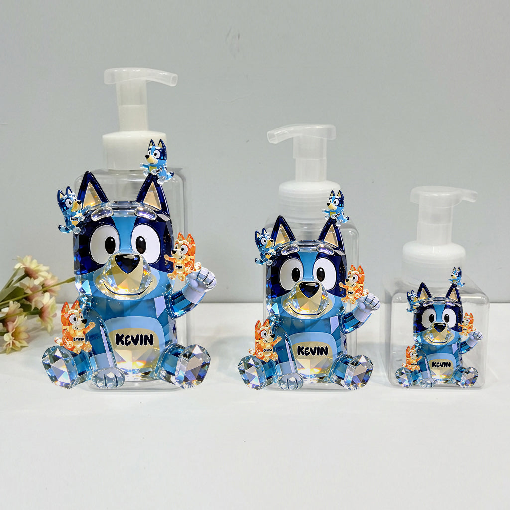 Best Dad Ever - Personalized Blue Dog Pump Dispenser