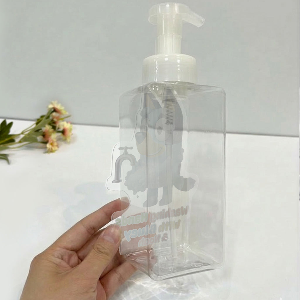 Bathroom Blue Puppy Set Soap Dispenser & Toothbrush Holder - Personalized Bluey Acrylic Pot & Pump Dispenser