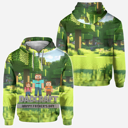Dadcraft, Father's Day Gift For Game Dad - Personalized Block World All Over Shirt