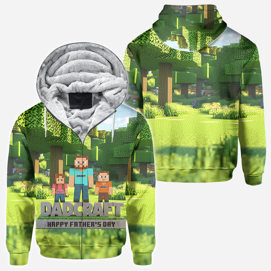 Dadcraft, Father's Day Gift For Game Dad - Personalized Block World All Over Shirt