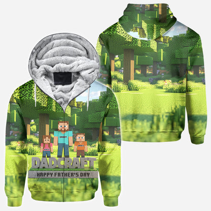 Dadcraft, Father's Day Gift For Game Dad - Personalized Block World All Over Shirt