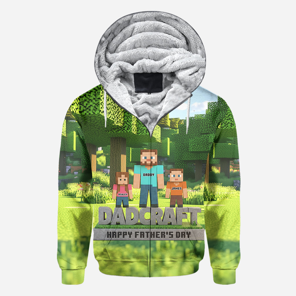 Dadcraft, Father's Day Gift For Game Dad - Personalized Block World All Over Shirt