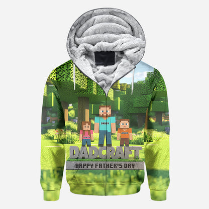 Dadcraft, Father's Day Gift For Game Dad - Personalized Block World All Over Shirt