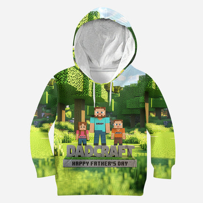 Dadcraft, Father's Day Gift For Game Dad - Personalized Block World All Over Shirt