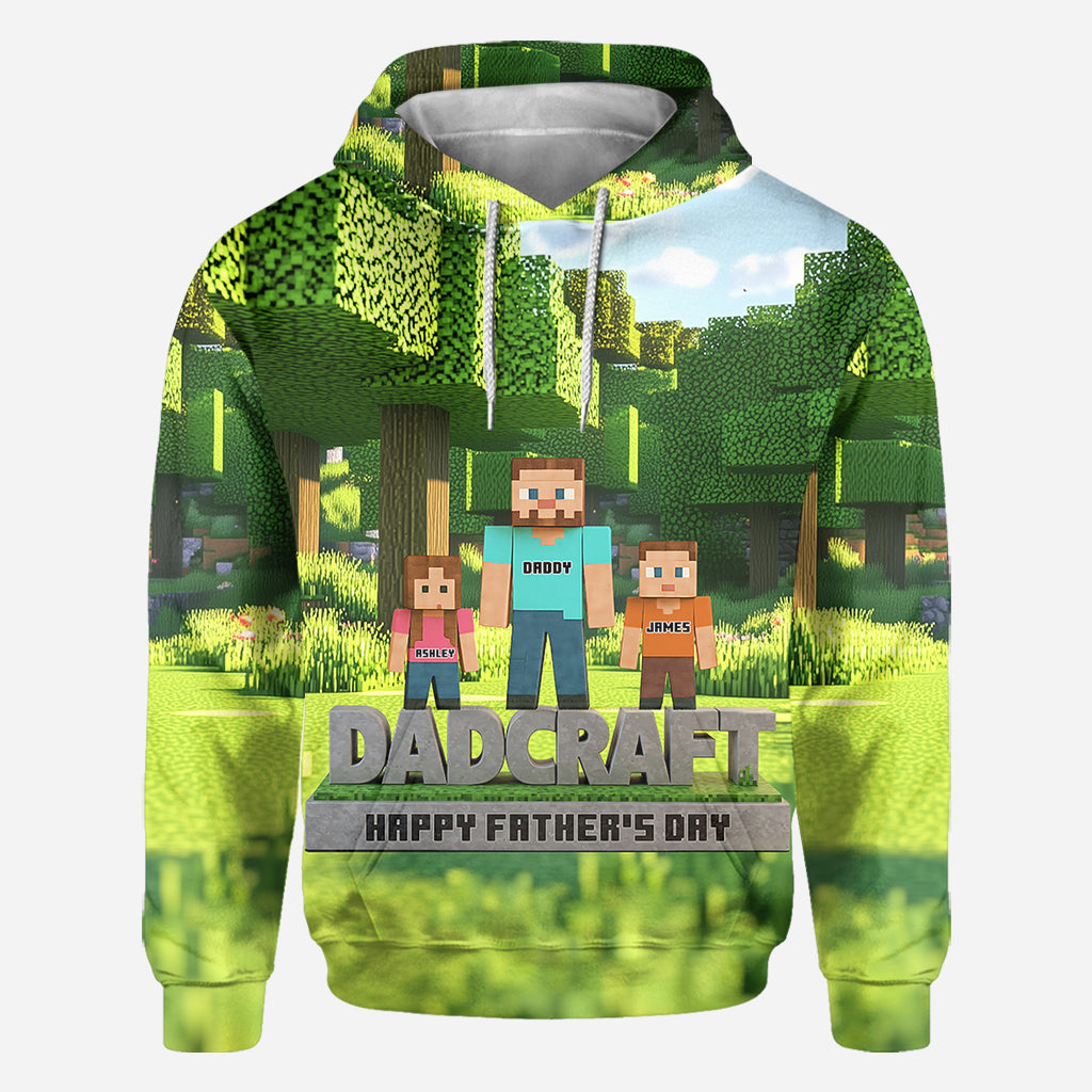 Dadcraft, Father's Day Gift For Game Dad - Personalized Block World All Over Shirt