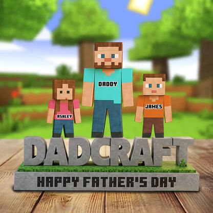 Dadcraft, Father's Day Gift For Game Dad - Personalized Block World Custom Shaped Acrylic Plaque