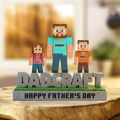 Dadcraft, Father's Day Gift For Game Dad - Personalized Block World Custom Shaped Acrylic Plaque