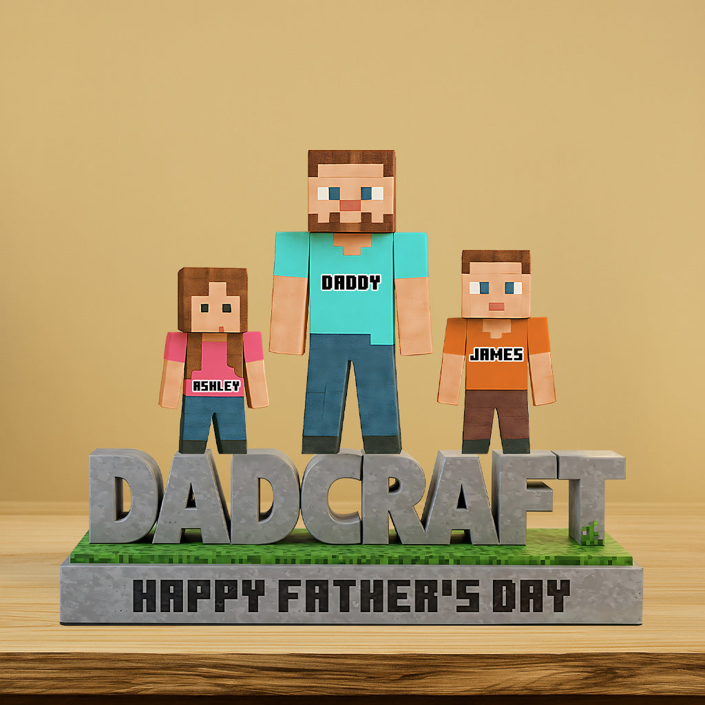Dadcraft, Father's Day Gift For Game Dad - Personalized Block World Custom Shaped Acrylic Plaque