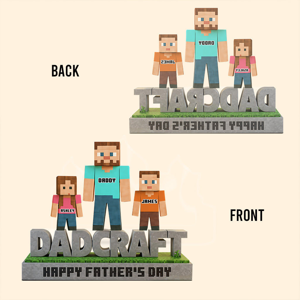 Dadcraft, Father's Day Gift For Game Dad - Personalized Block World Custom Shaped Acrylic Plaque