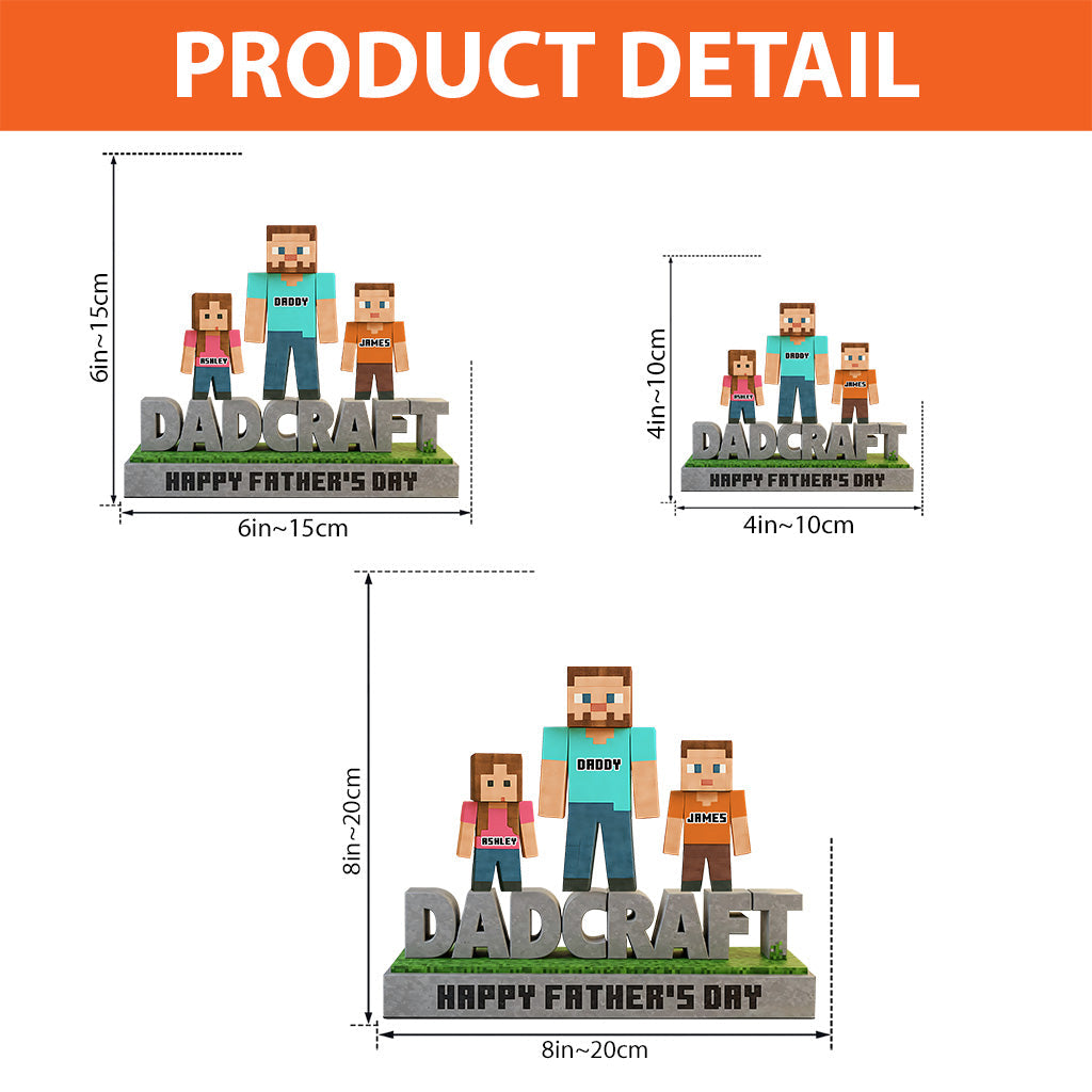 Dadcraft, Father's Day Gift For Game Dad - Personalized Block World Custom Shaped Acrylic Plaque