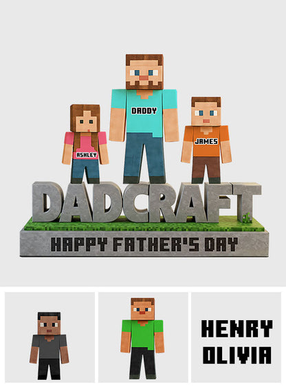 Dadcraft, Father's Day Gift For Game Dad - Personalized Block World Custom Shaped Acrylic Plaque
