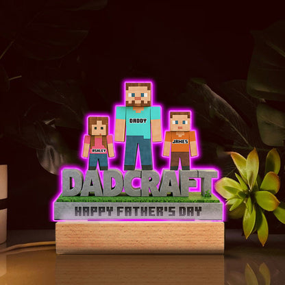 Dadcraft, Father's Day Gift For Game Dad - Personalized Block World Custom Shaped Acrylic Plaque