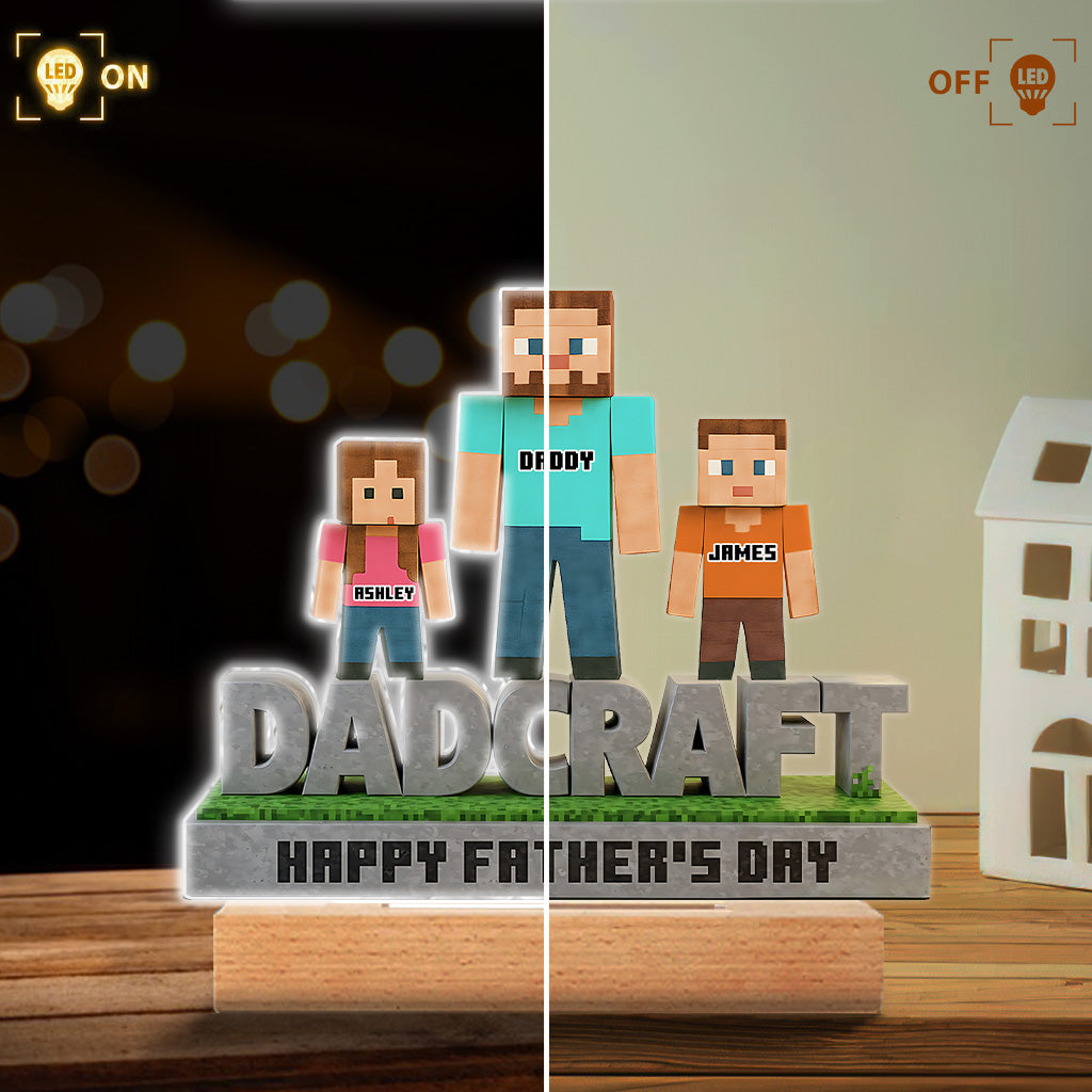 Dadcraft, Father's Day Gift For Game Dad - Personalized Block World Custom Shaped Acrylic Plaque