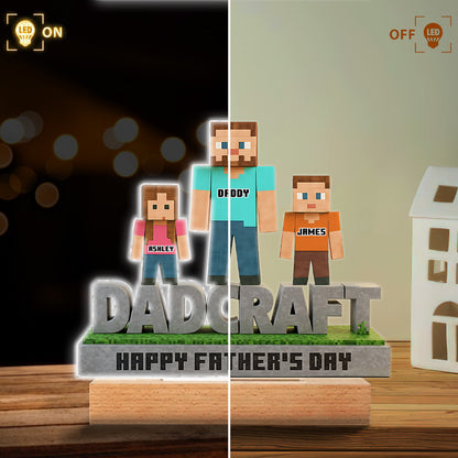 Dadcraft, Father's Day Gift For Game Dad - Personalized Block World Custom Shaped Acrylic Plaque