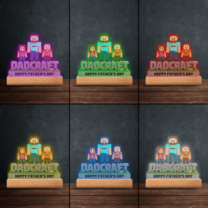 Dadcraft, Father's Day Gift For Game Dad - Personalized Block World Custom Shaped Acrylic Plaque