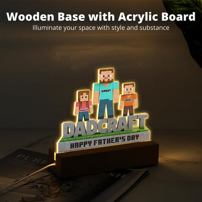 Dadcraft, Father's Day Gift For Game Dad - Personalized Block World Custom Shaped Acrylic Plaque